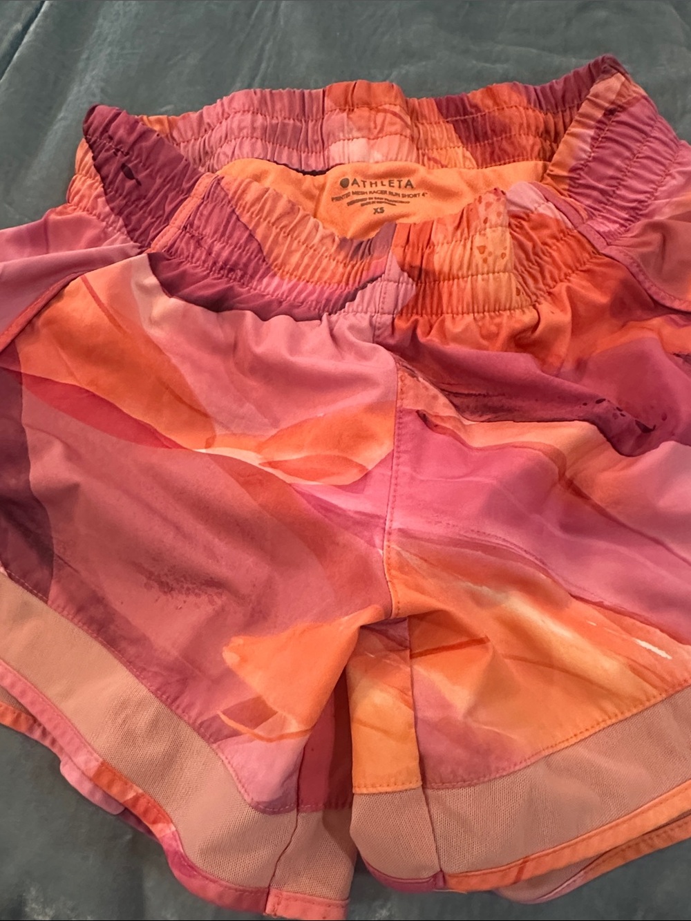 Athleta Pink and Orange Gradient Athletic Shorts- 4 inches